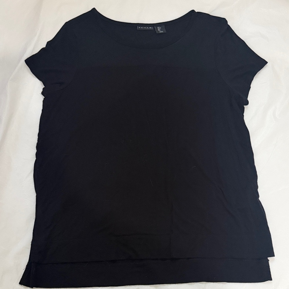 Tahari Black Short Sleeve Women's Top